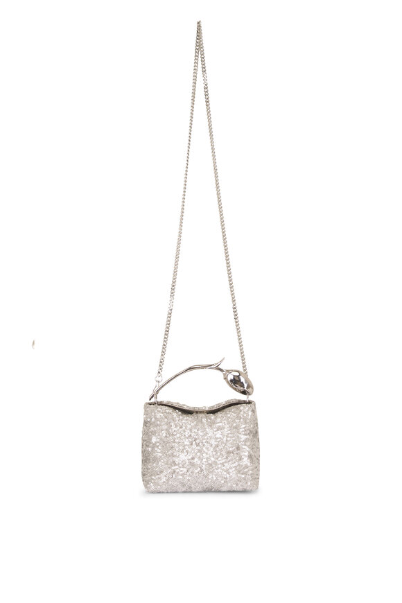 Erdem Silver Sequins Mini Bloom Bag - view 3