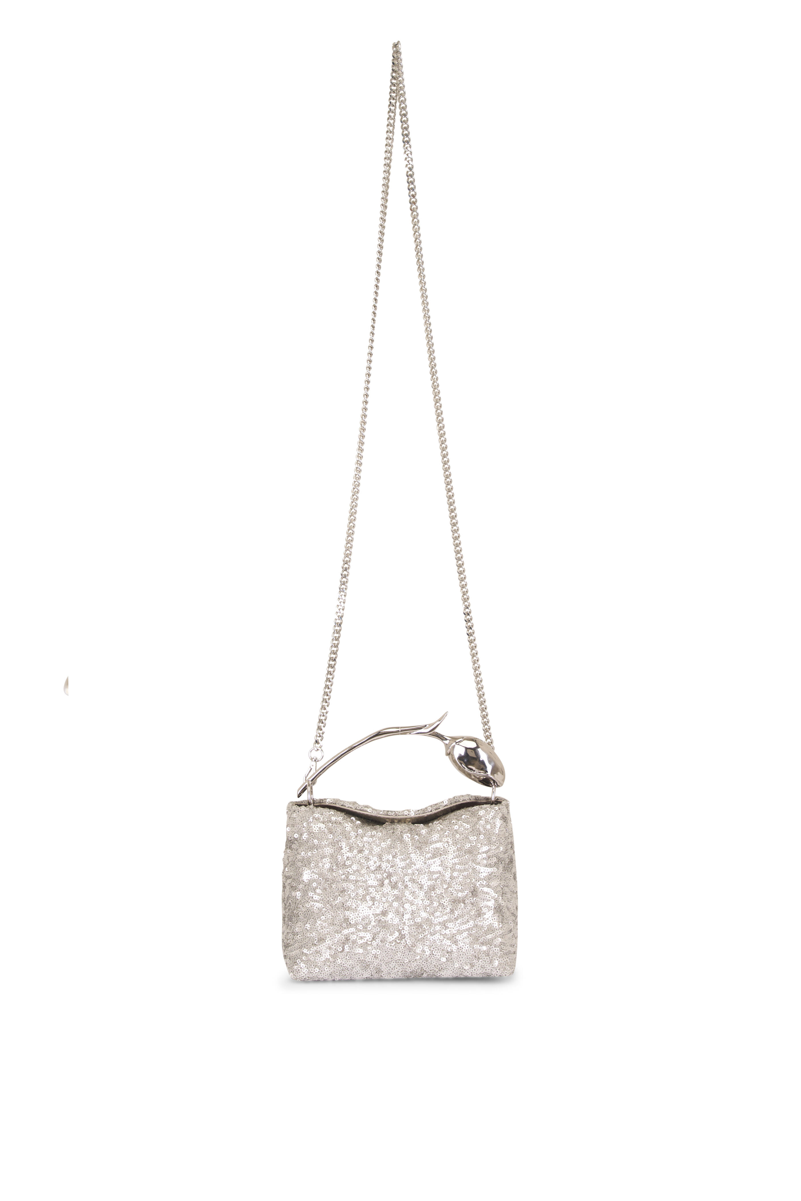 Erdem - Silver Sequins Mini Bloom Bag - view 3