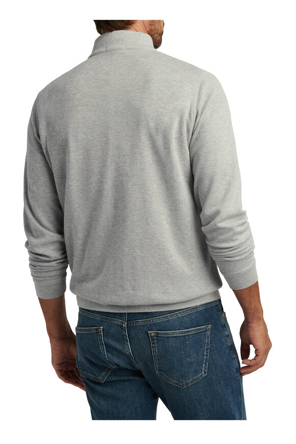 Peter Millar Crown Comfort Light Gray Quarter Zip Pullover - view 4