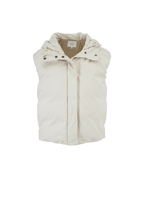 Vince - Light Fawn Hooded Puffer Vest