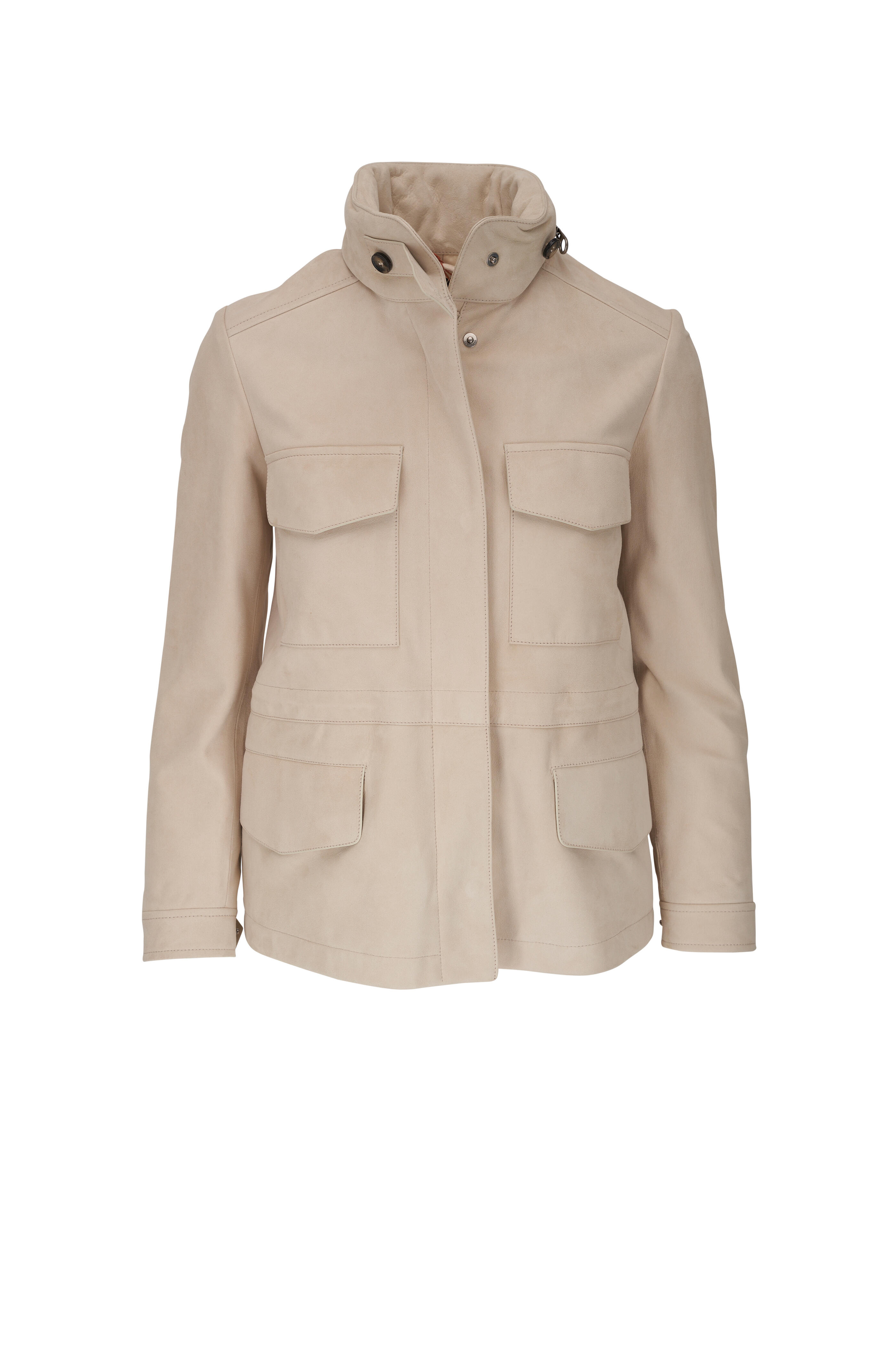 Loro Piana - Traveller Mini Beige Suede Jacket | Mitchell Stores