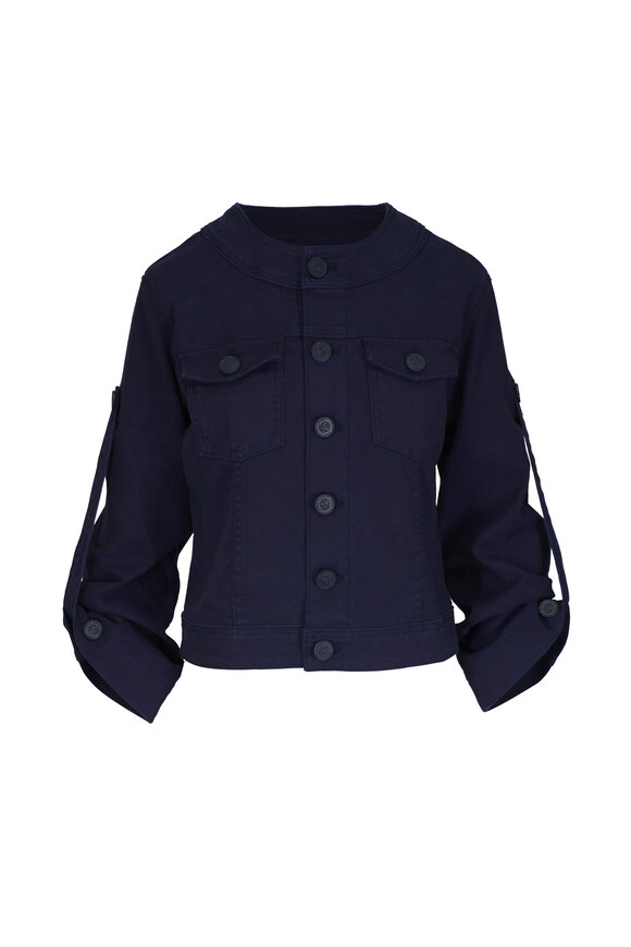 L'Agence Anouk Blue Jean Collarless Jacket