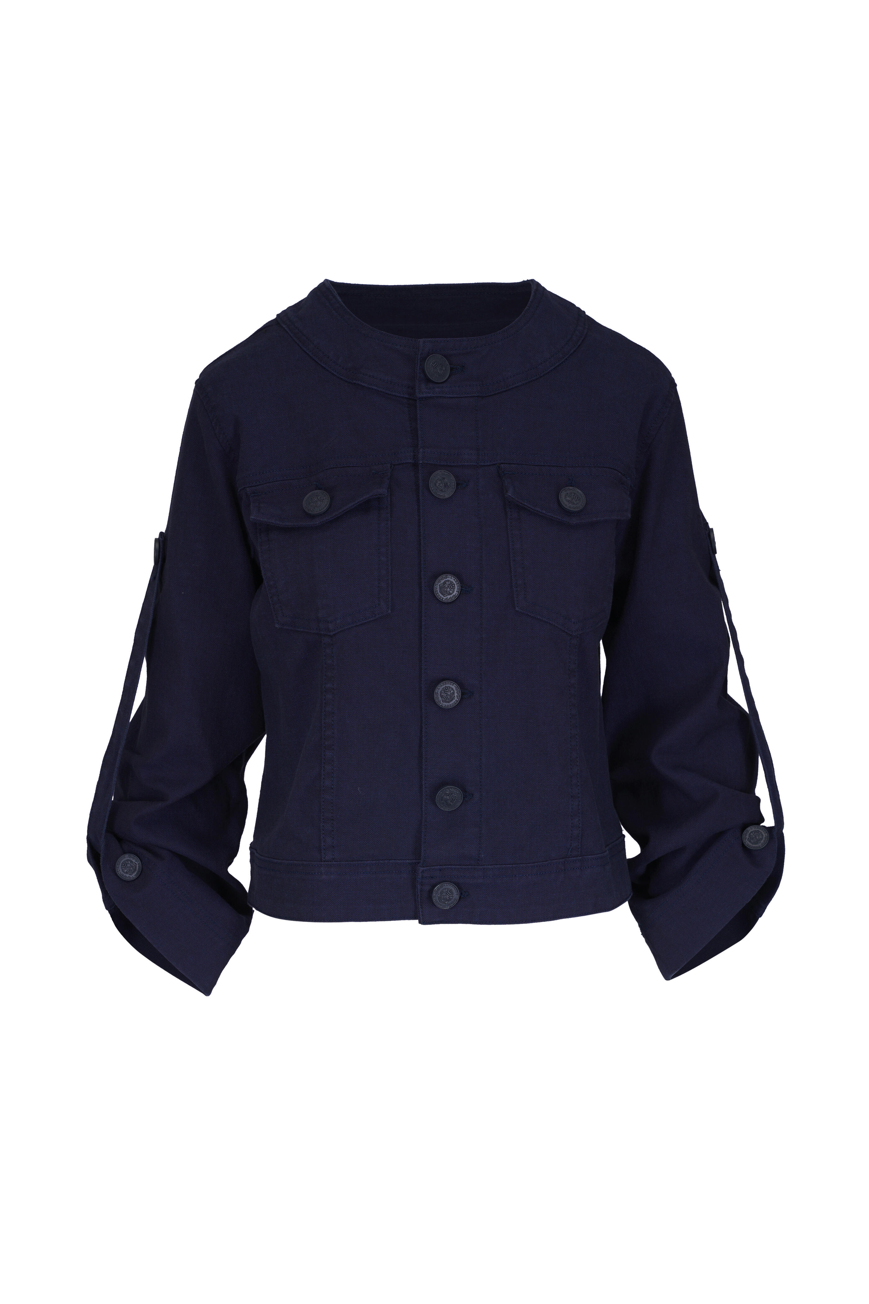 L'Agence - Anouk Blue Jean Collarless Jacket
