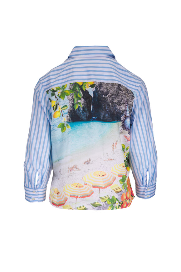 L'Agence Fawn Multi Beach Print Button Up Shirt - view 2