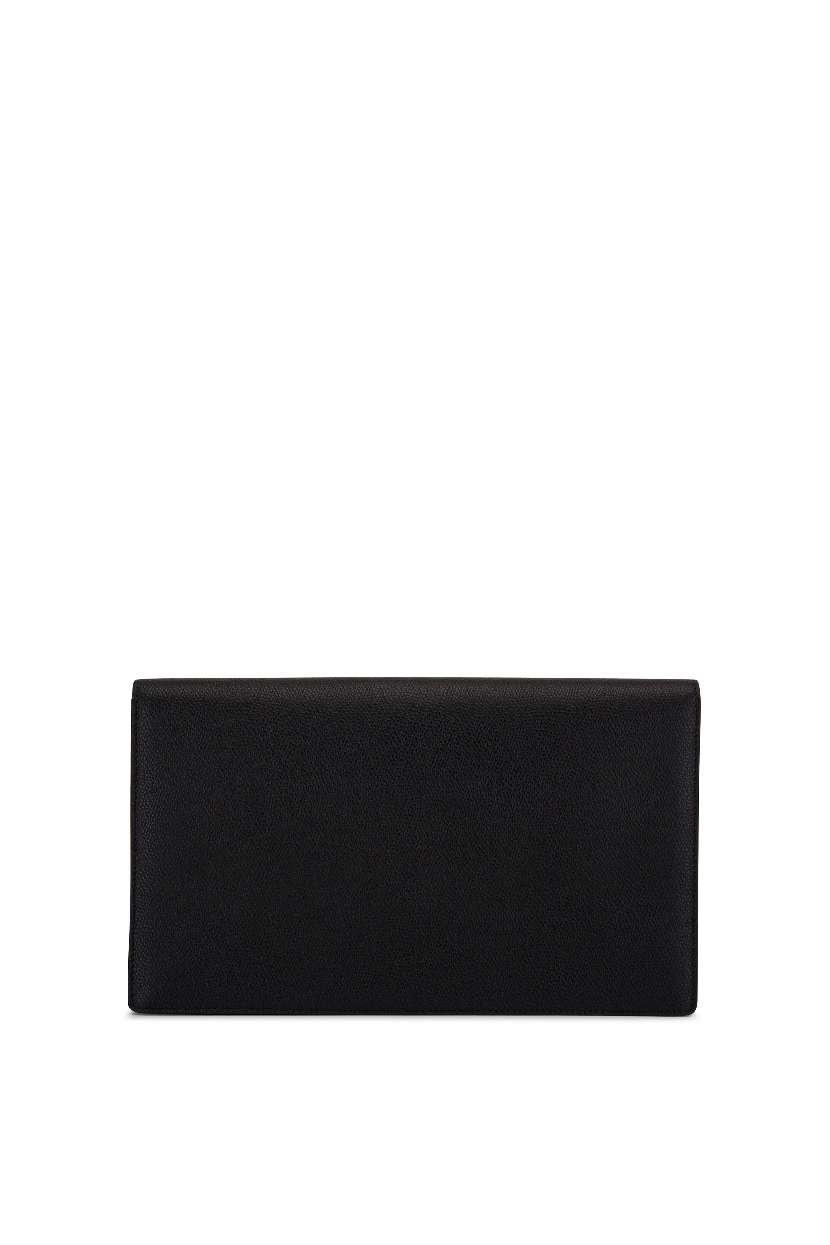 【関税&送料込】Valentino Garavani Black Leather Vlogo Card Valentino Garavani - Compact French Flap Black Vlogo Leather