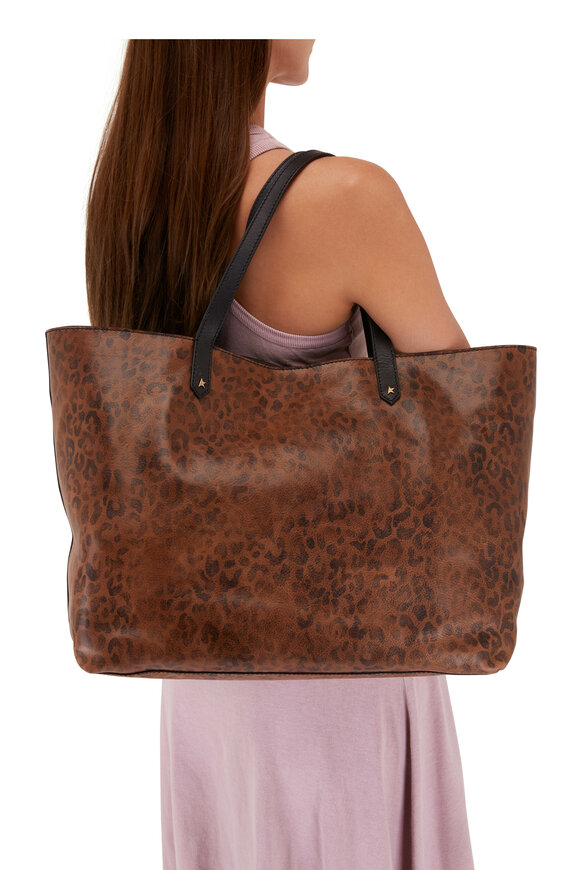 Golden Goose - Pasadena Faded Leopard Leather Tote