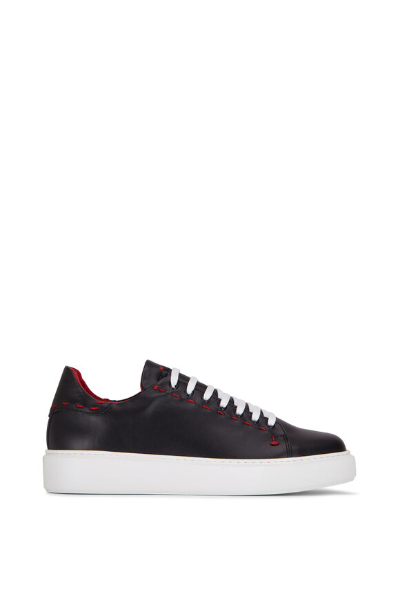 Kiton - Black Leather Low Top Sneaker