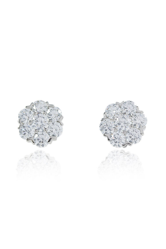 Oscar Heyman Platinum Round Diamond Stud Earring