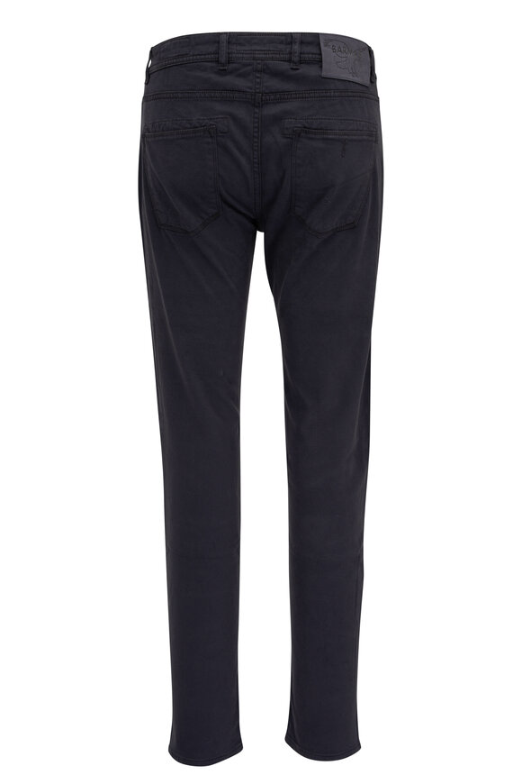 Barmas - Navy Blue Cotton & Cashmere Stretch Pant 