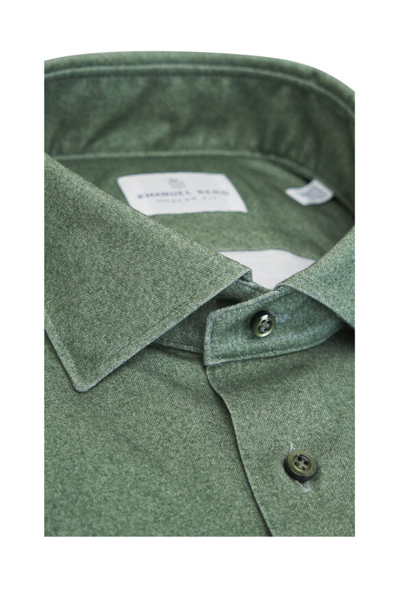 Emanuel Berg - 4Flex Solid Green Sport Shirt