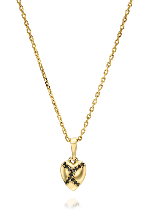 Dru 14k Yellow Gold Diamond Kintsugi Heart Pendant - view 1