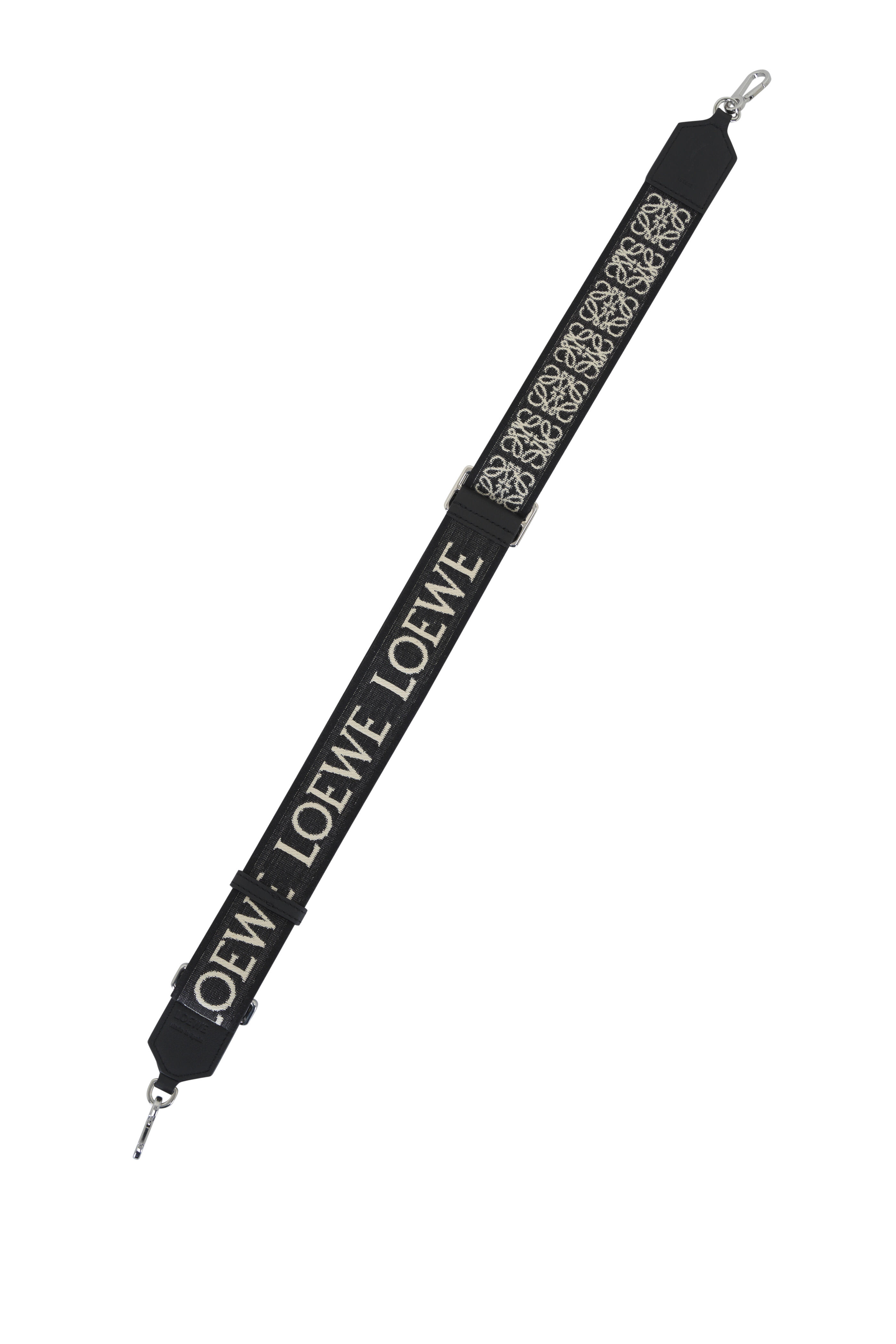 Loewe - Black Jacquard & Leather Anagram Strap