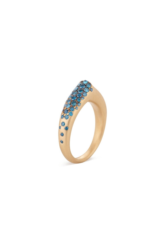 Nada Ghazal 18k Yellow Gold Small Arch Prosperity Stripe Ring - view 1