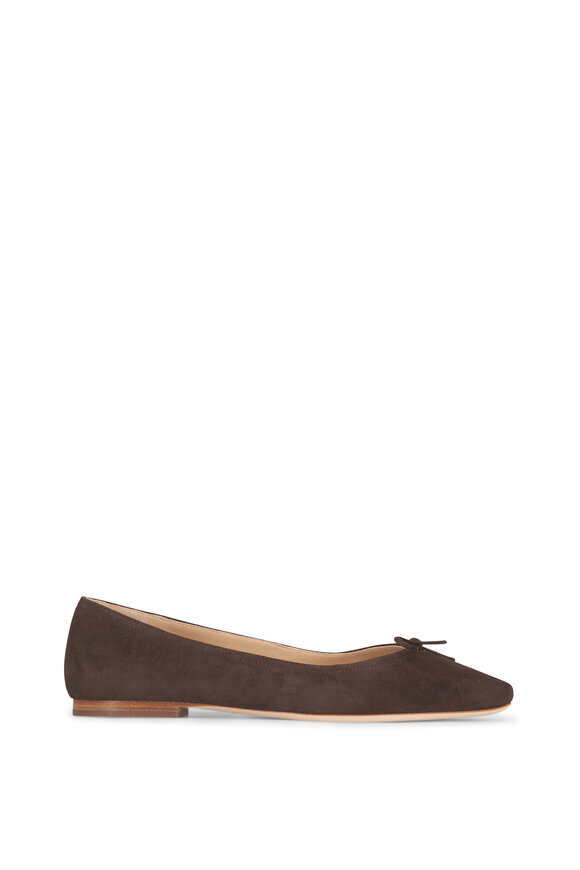 Veronica Beard Cailey Espresso Suede Flat - view 3