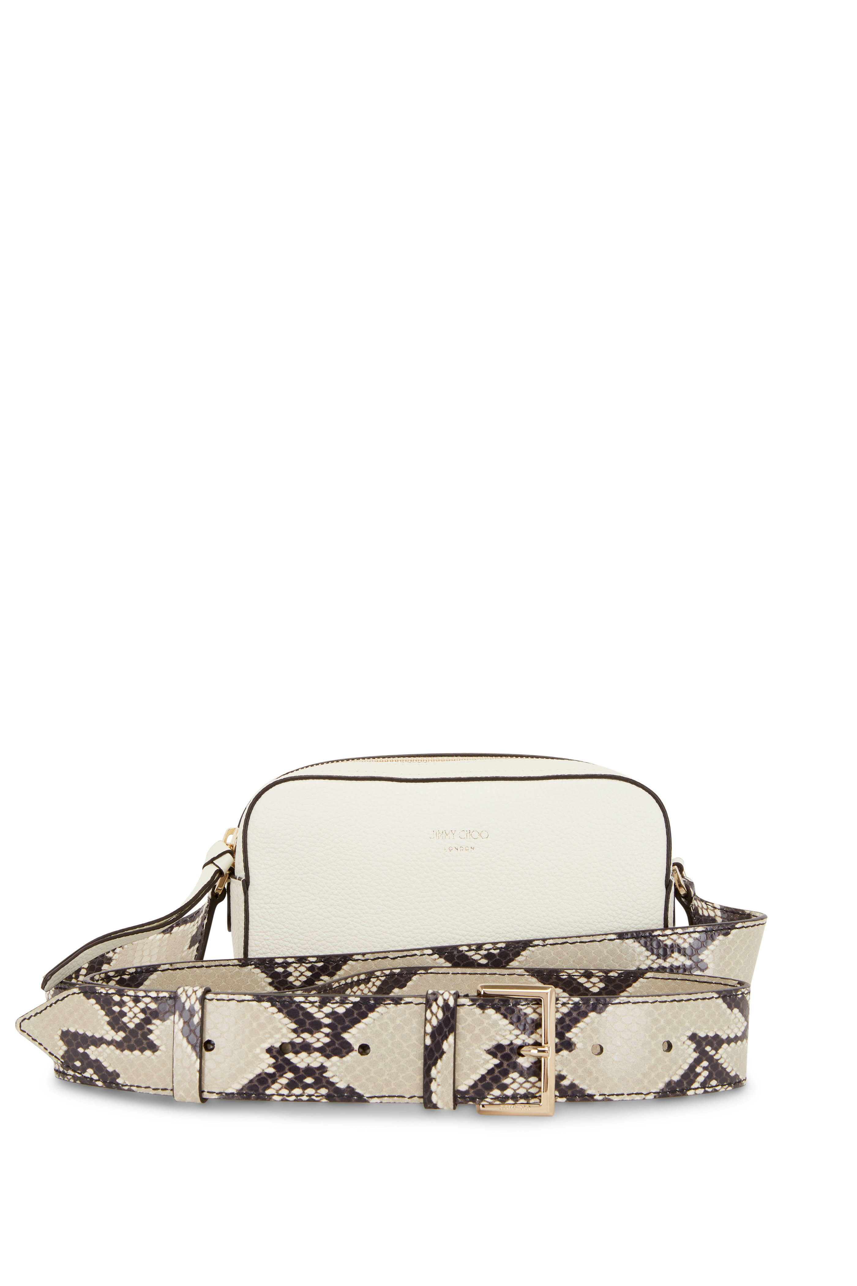 Jimmy Choo - Pegasi Latte Leather Camera Bag | Mitchell Stores