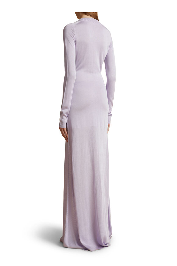 Khaite - Valera Lavender Knit Maxi Dress 