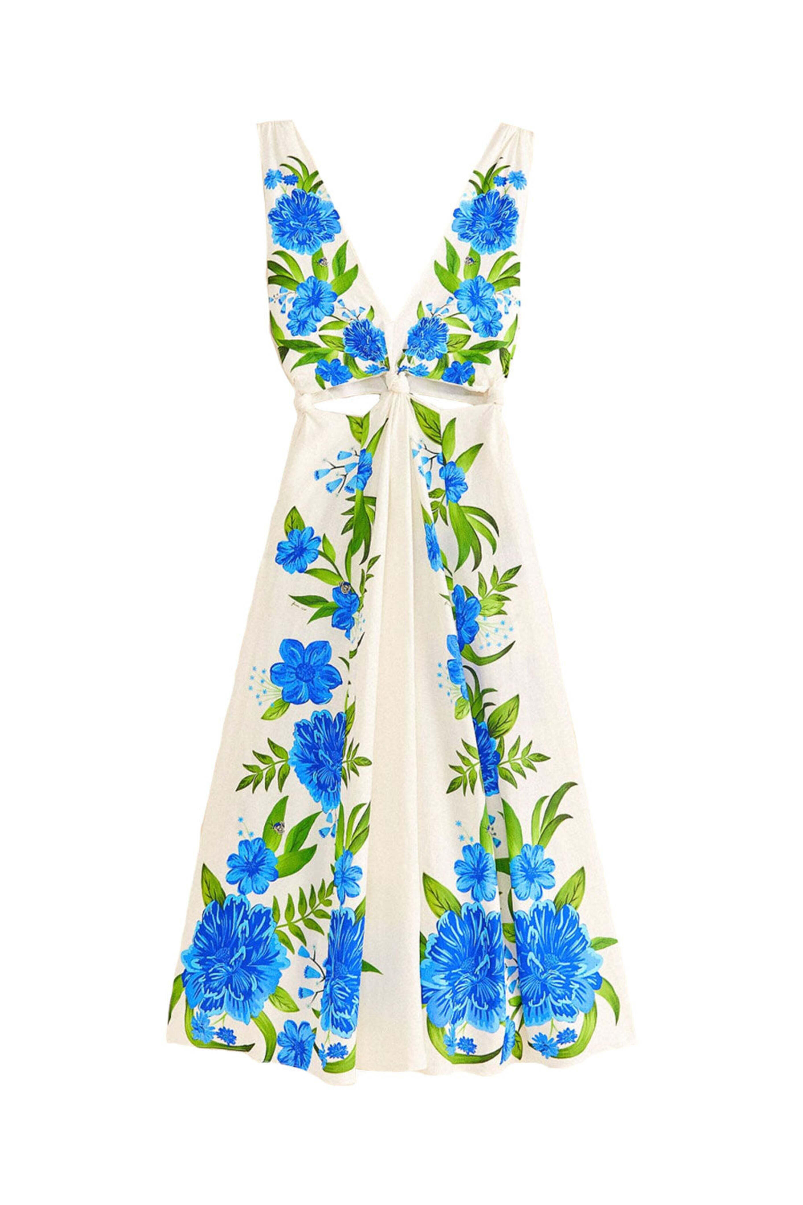 Farm Rio - Romantic Garden Off White Midi Dress
