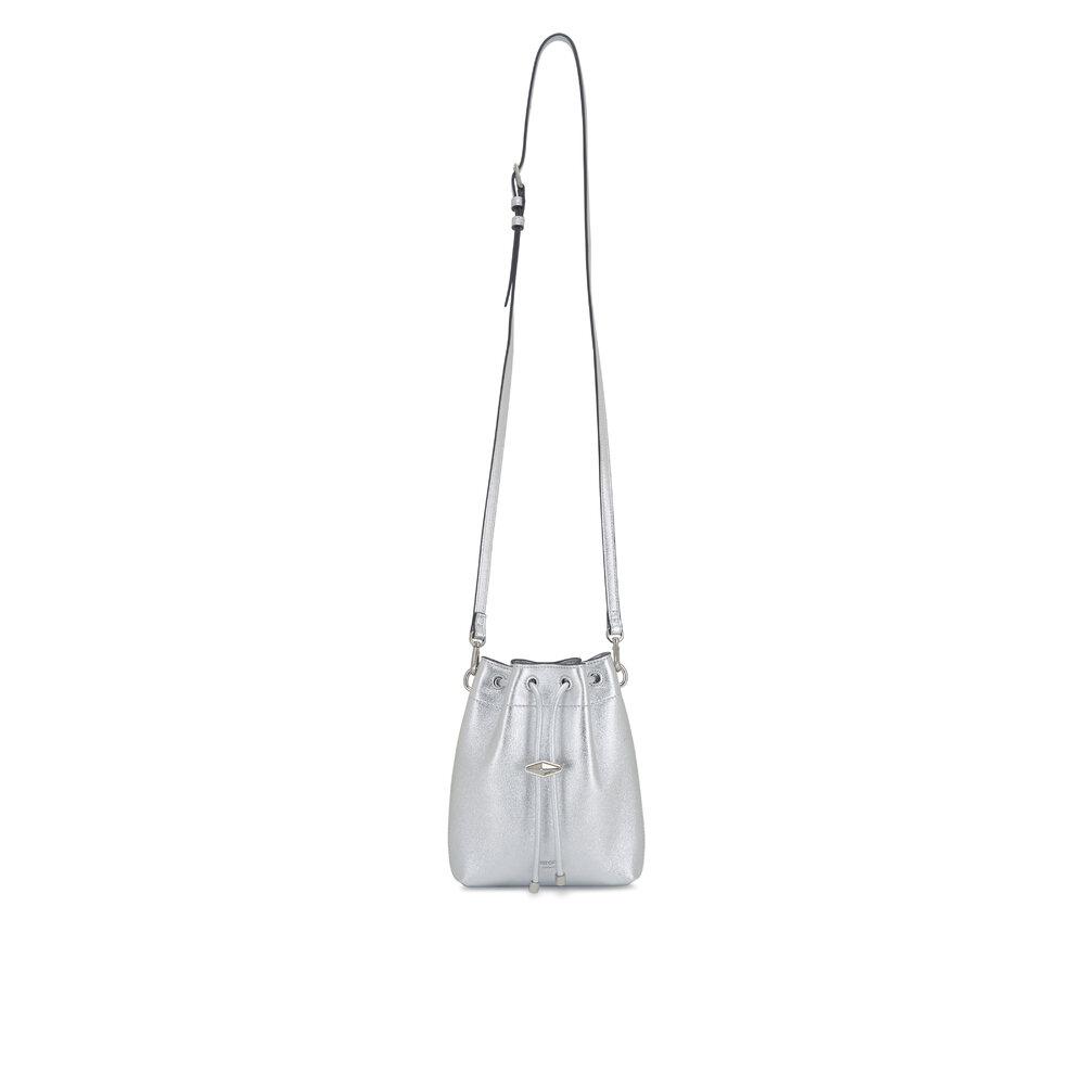Jimmy Choo - Bon Bon Silver Metallic Leather Bucket Bag