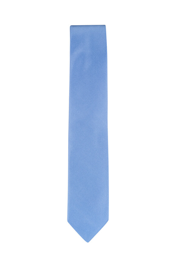 Eton Light Blue Twill Necktie - view 1