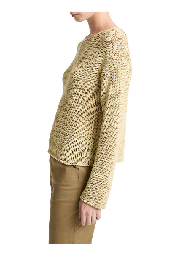 Vince Maize Coated Open Knit Sweater - view 4