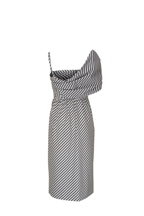 Carolina Herrera - Striped Cotton Corset Midi Dress