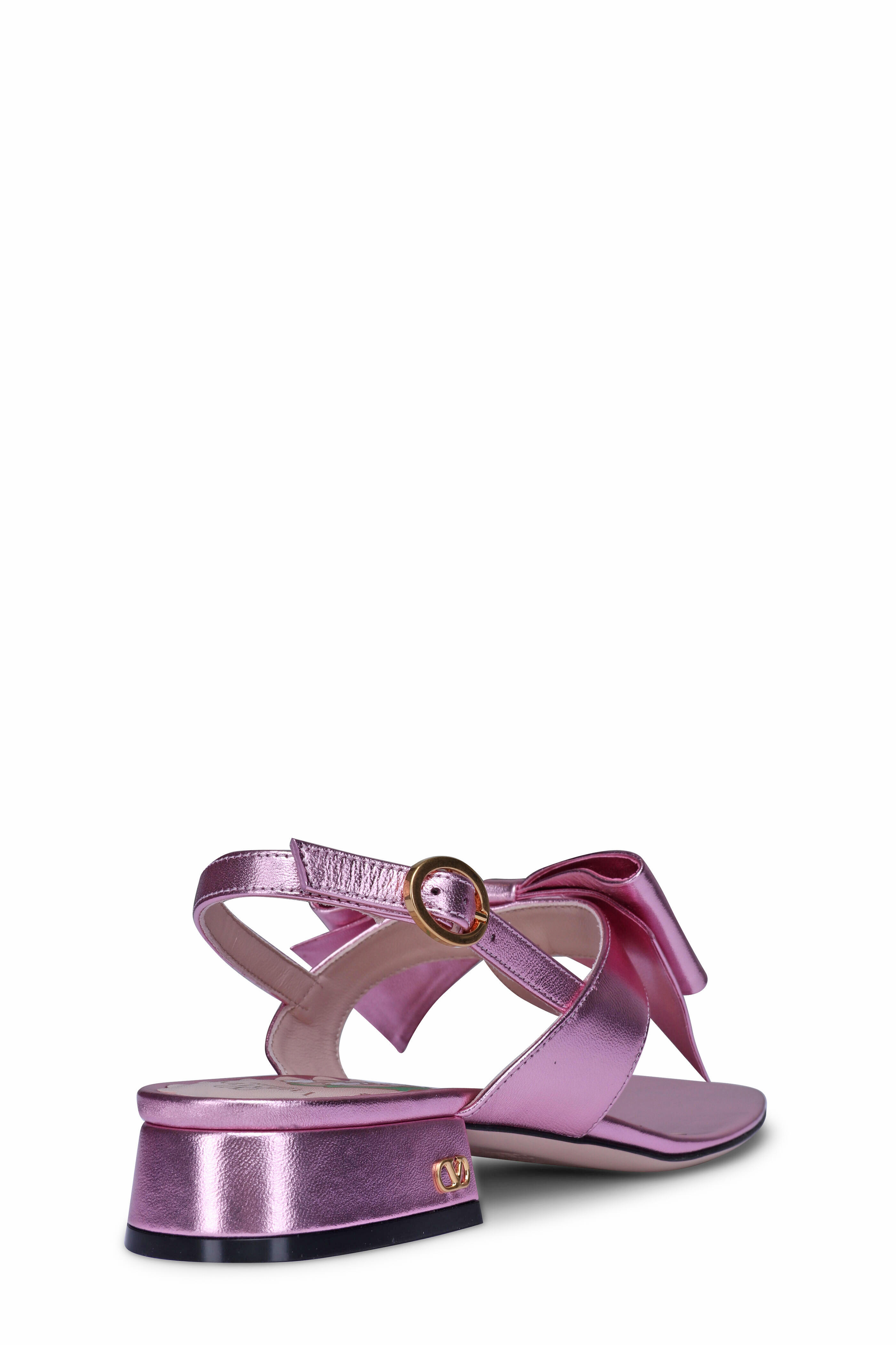 Valentino Garavani - Bowbow Purple Metallic Leather Sandal