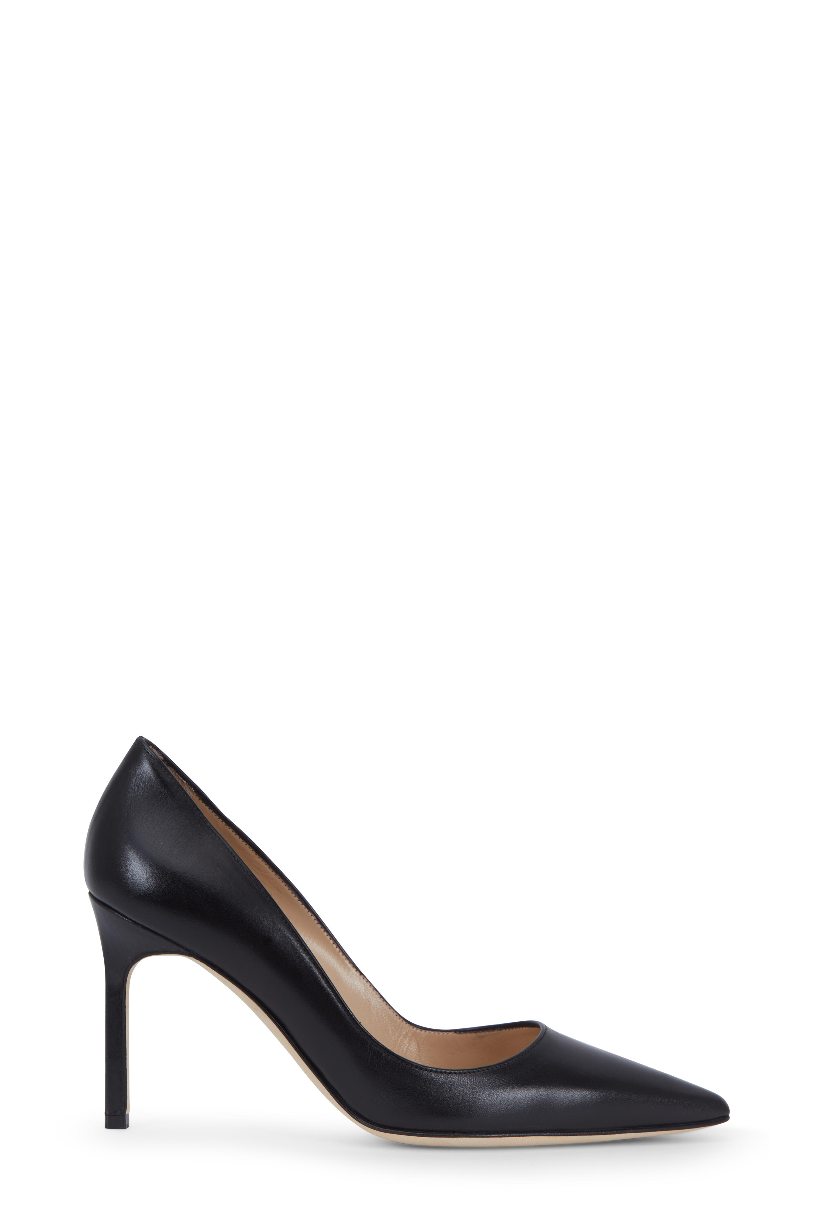 Manolo Blahnik - Lisa Black Leather Pumps, 90mm