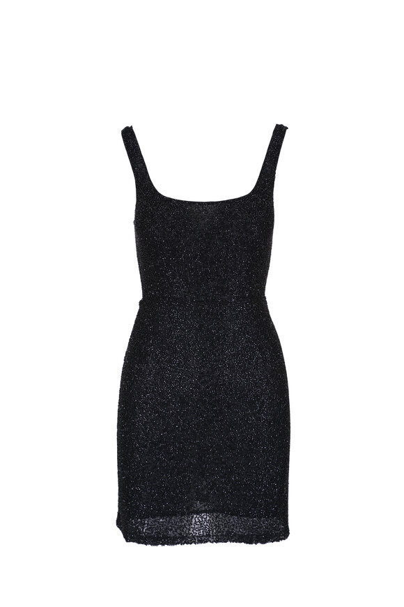 L'Agence Inori Black Beaded Mini Dress