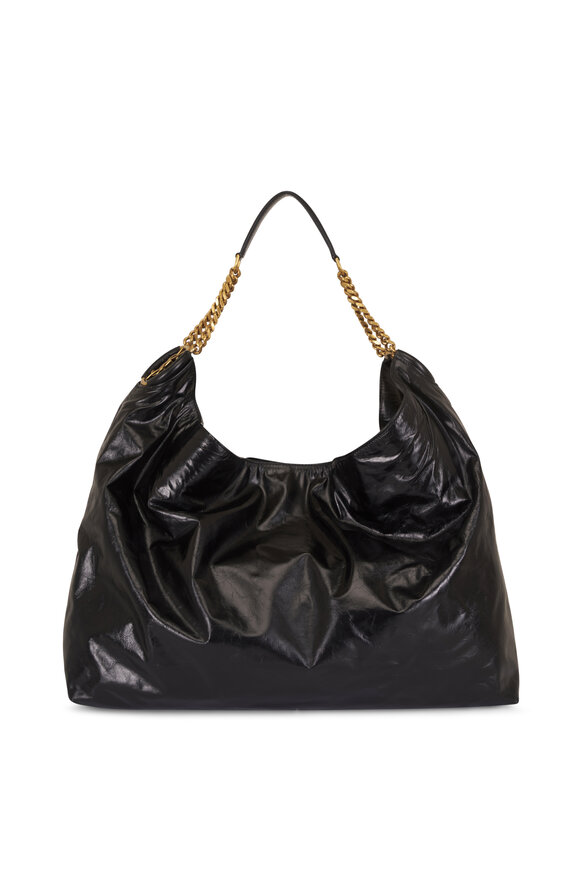 Saint Laurent Cassandre Black Leather Hobo Bag - view 1