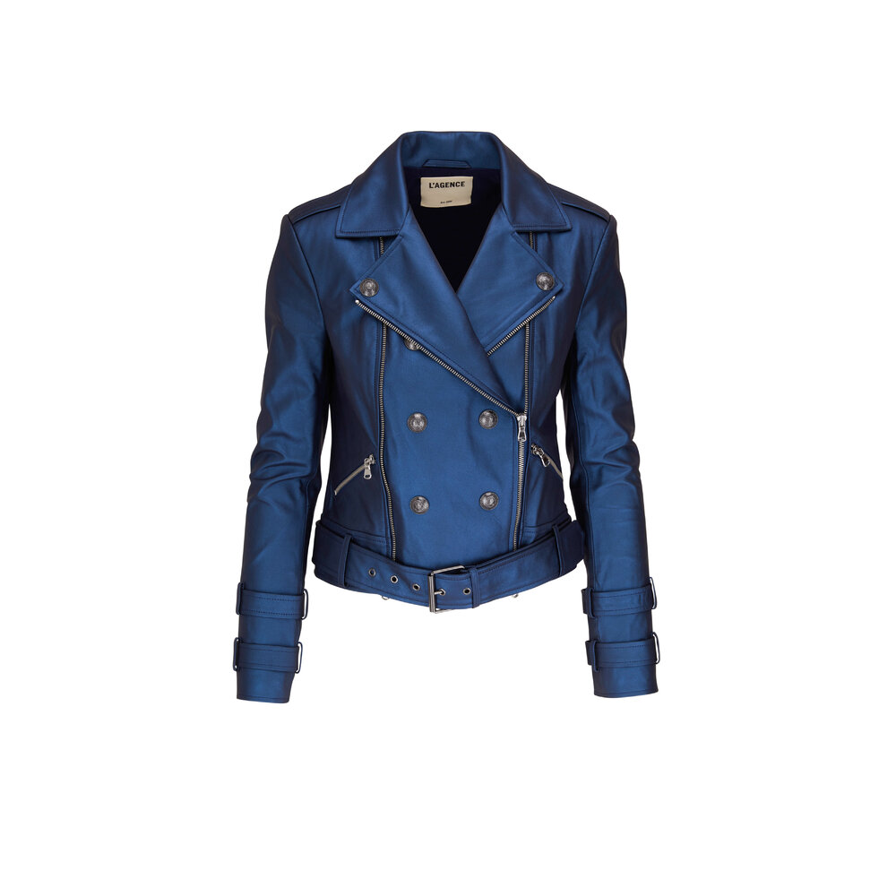 L'agence Women's Billie Belted Jacket - Multi - Size S - Cobalt Multi