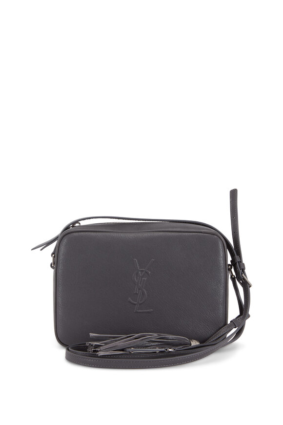 Saint Laurent Lou Monogram Storm Gray Leather Tassel Crossbody