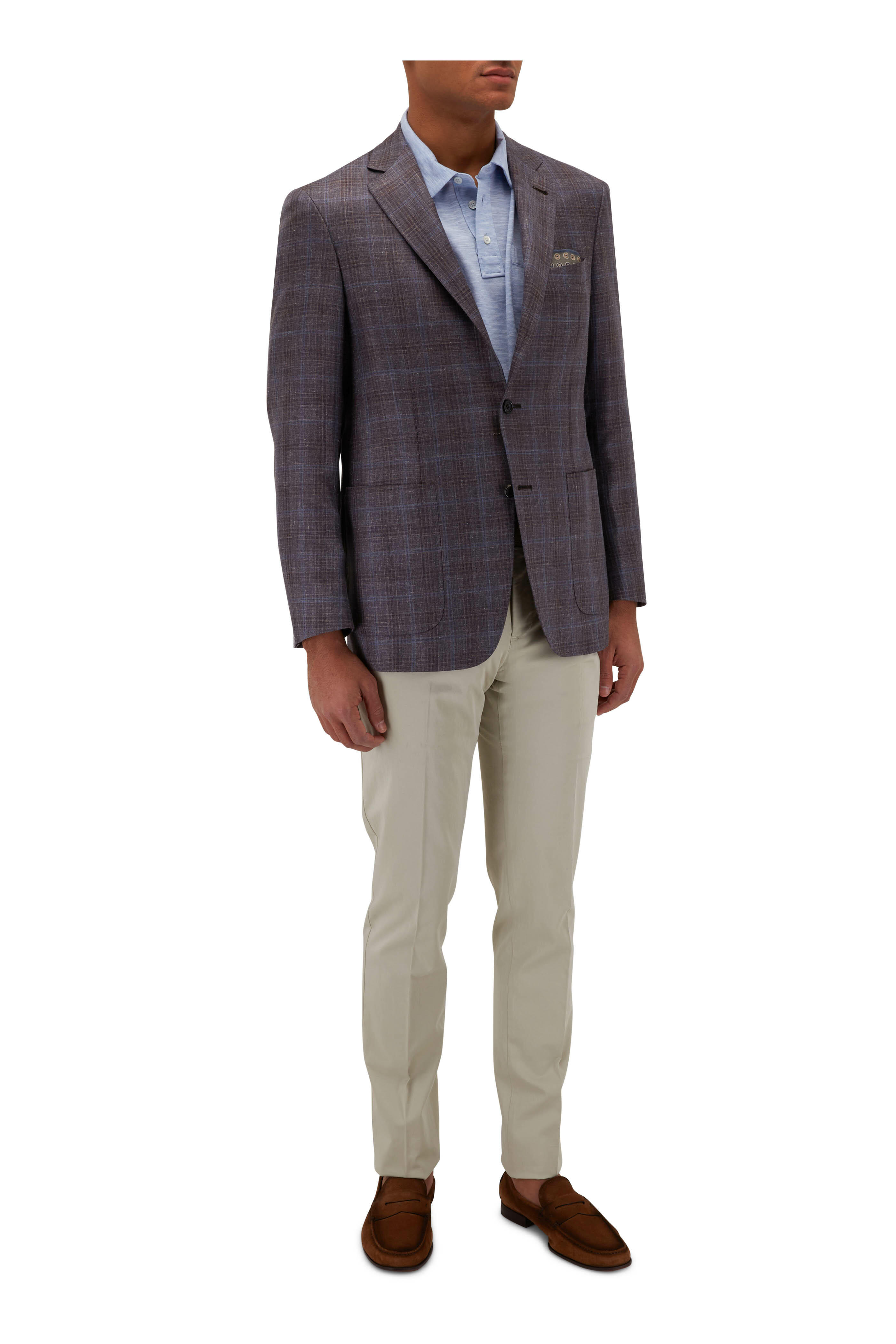 Canali - Brown, Gray & Blue Plaid Sportcoat | Mitchell Stores