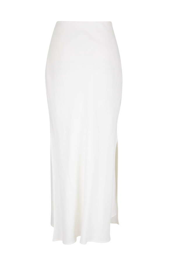 Brunello Cucinelli - White Slit Maxi Skirt 