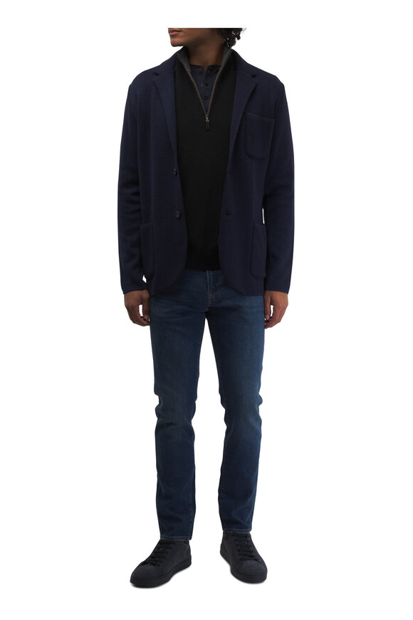 Patrick Assaraf - Black Merino Wool Cardigan