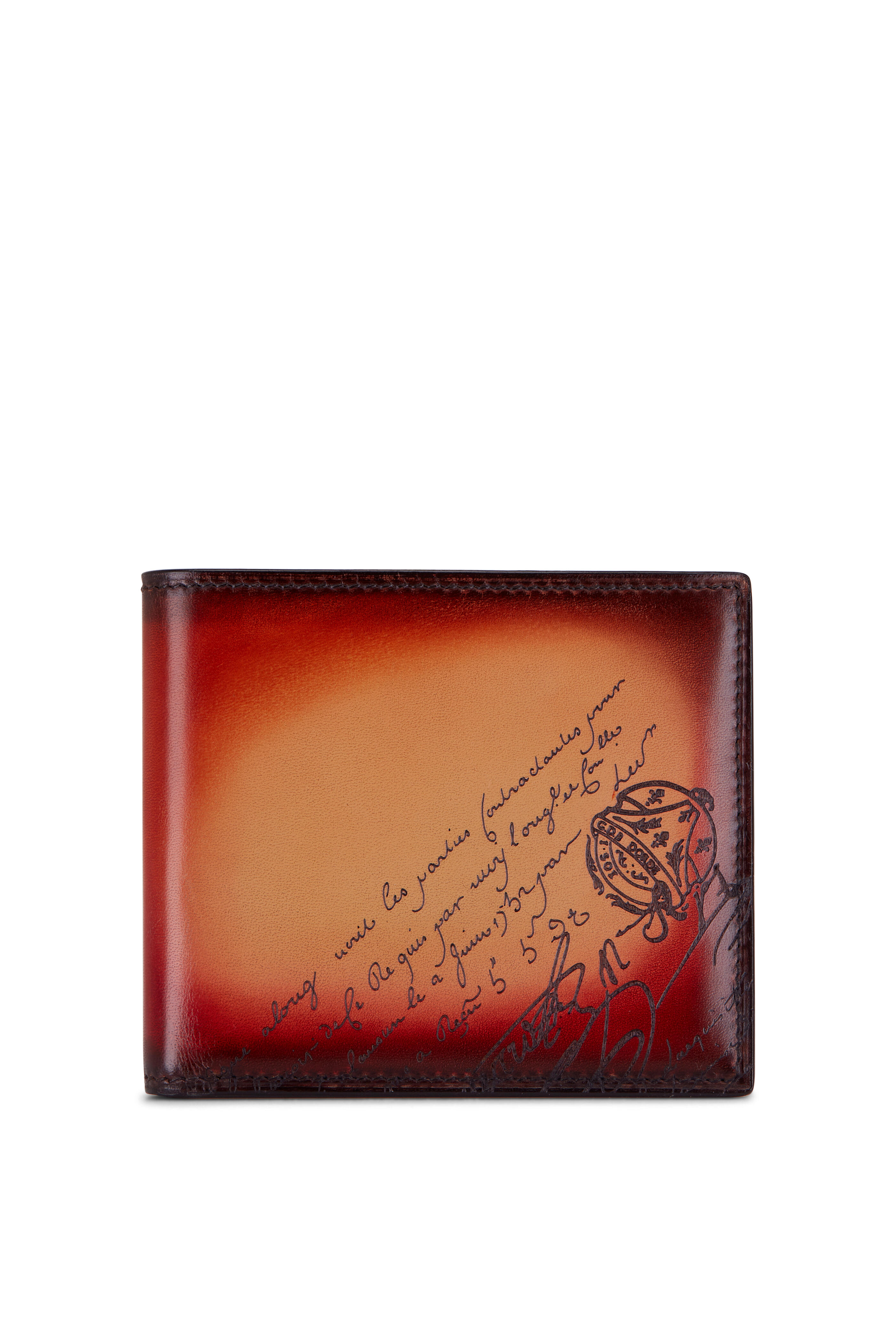 Berluti - Makore Nero Scritto Leather Wallet | Mitchell Stores