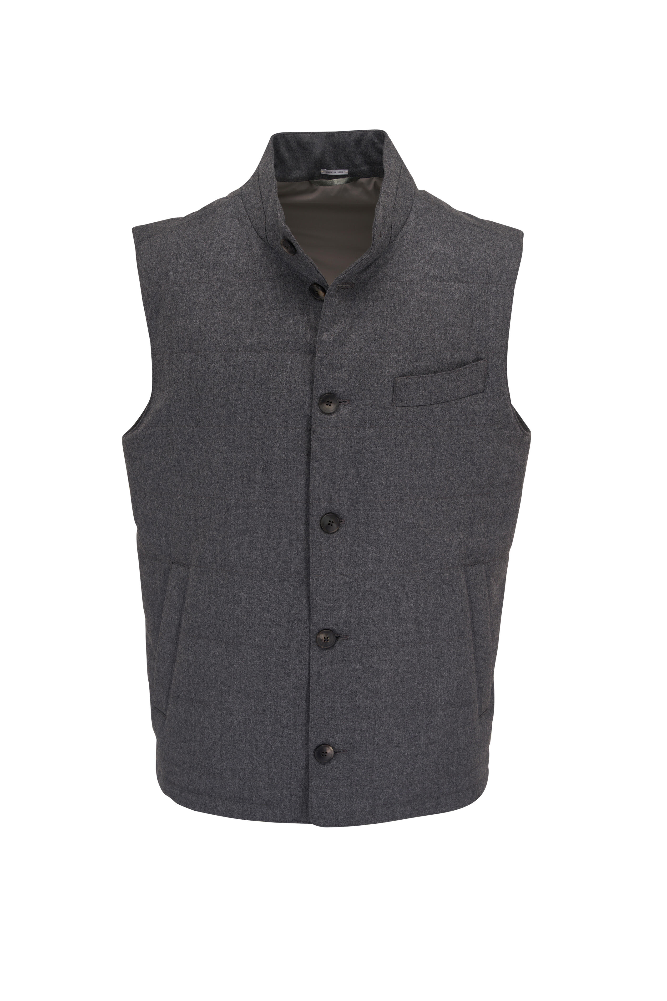 Atelier Munro - Charcoal Gray Wool Front Button Vest
