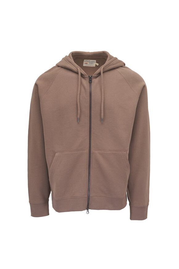 Faherty Brand High Standard Walnut Branch Fleece Zip Hoodie