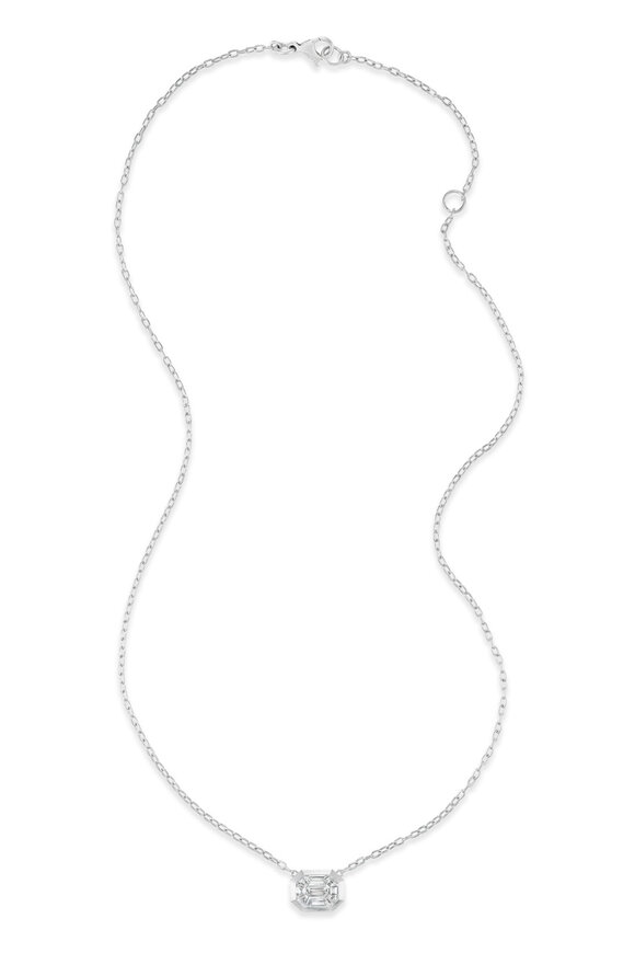 Nam Cho 18k White Gold Diamond Bezel Pendant Necklace
