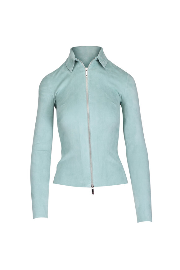 Jitrois Agatha Celadon Suede Shirt