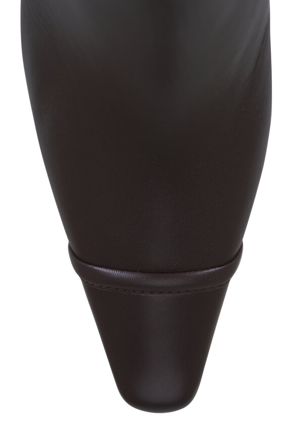 Manolo Blahnik Vivecal Dark Brown Leather Ankle Boot, 70mm - view 4