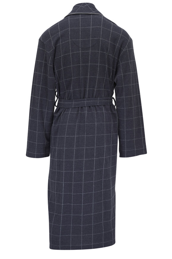 Majestic - Navy & Gray Plaid Robe