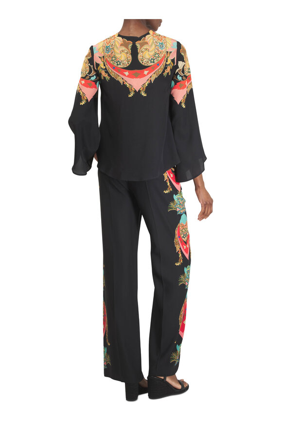 Etro Black Multi Straight Leg Pant - view 4