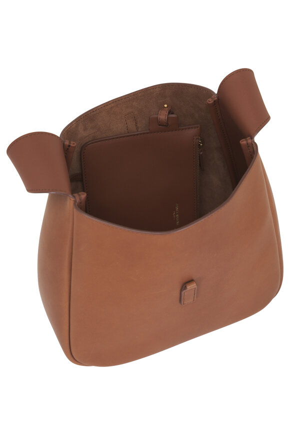 Saint Laurent Small Le 5 À 7 Supple Toasted Brown Leather Bag - view 6