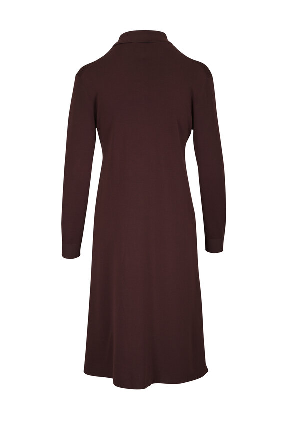Bottega Veneta★素敵！Wool Blend Knee Length Sweater Dress Bottega Veneta - Brown & White Textured Wool Midi Dress