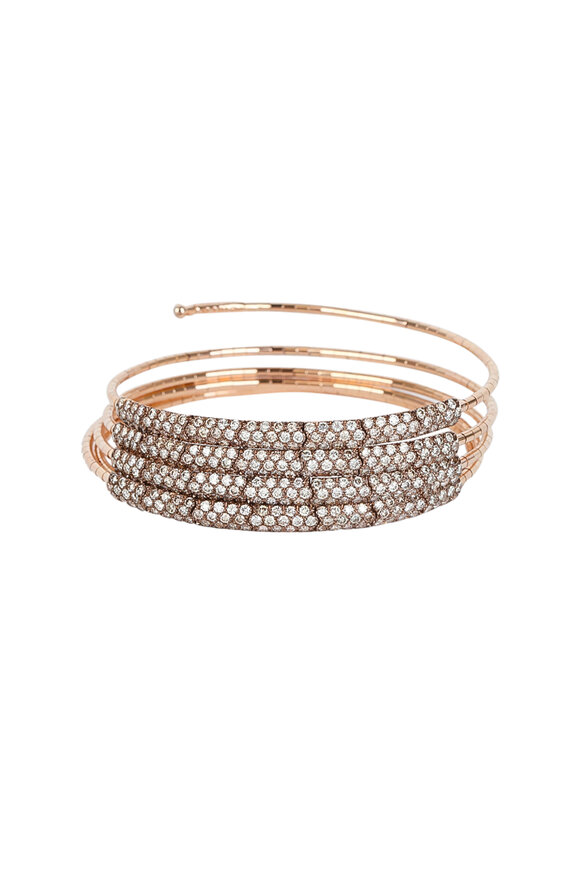 Mattia Cielo - 18K Rose Gold Diamond Coil Bracelet
