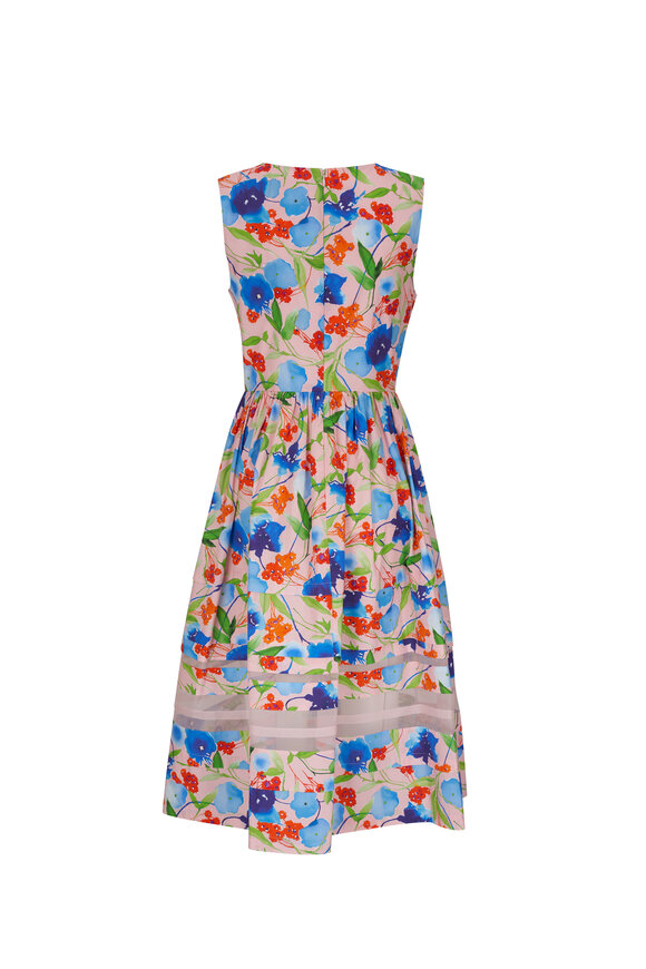 Carolina Herrera - Blush Floral Print Midi Dress