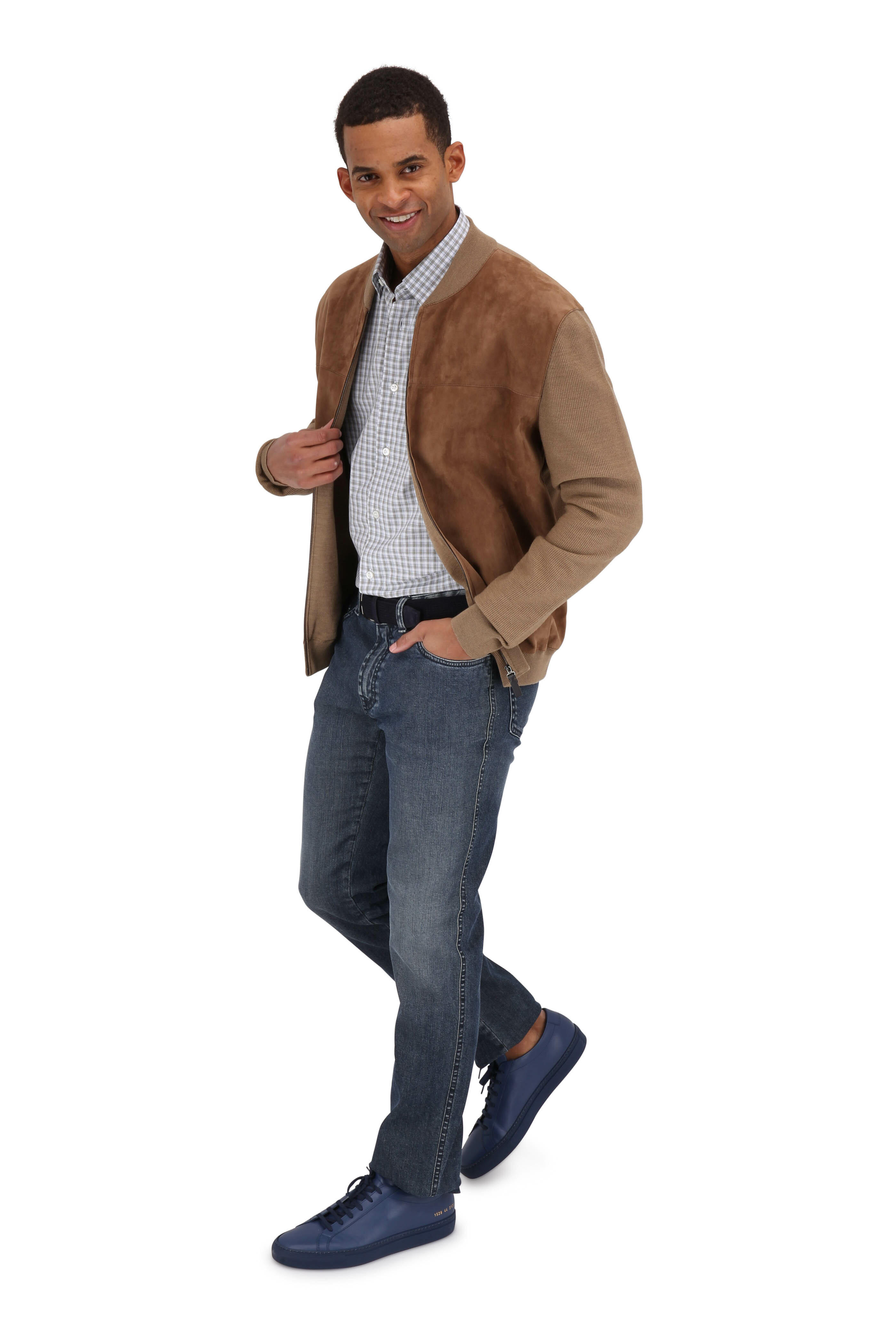 Common Projects - Achilles Navy Blue Leather Low Top Sneaker