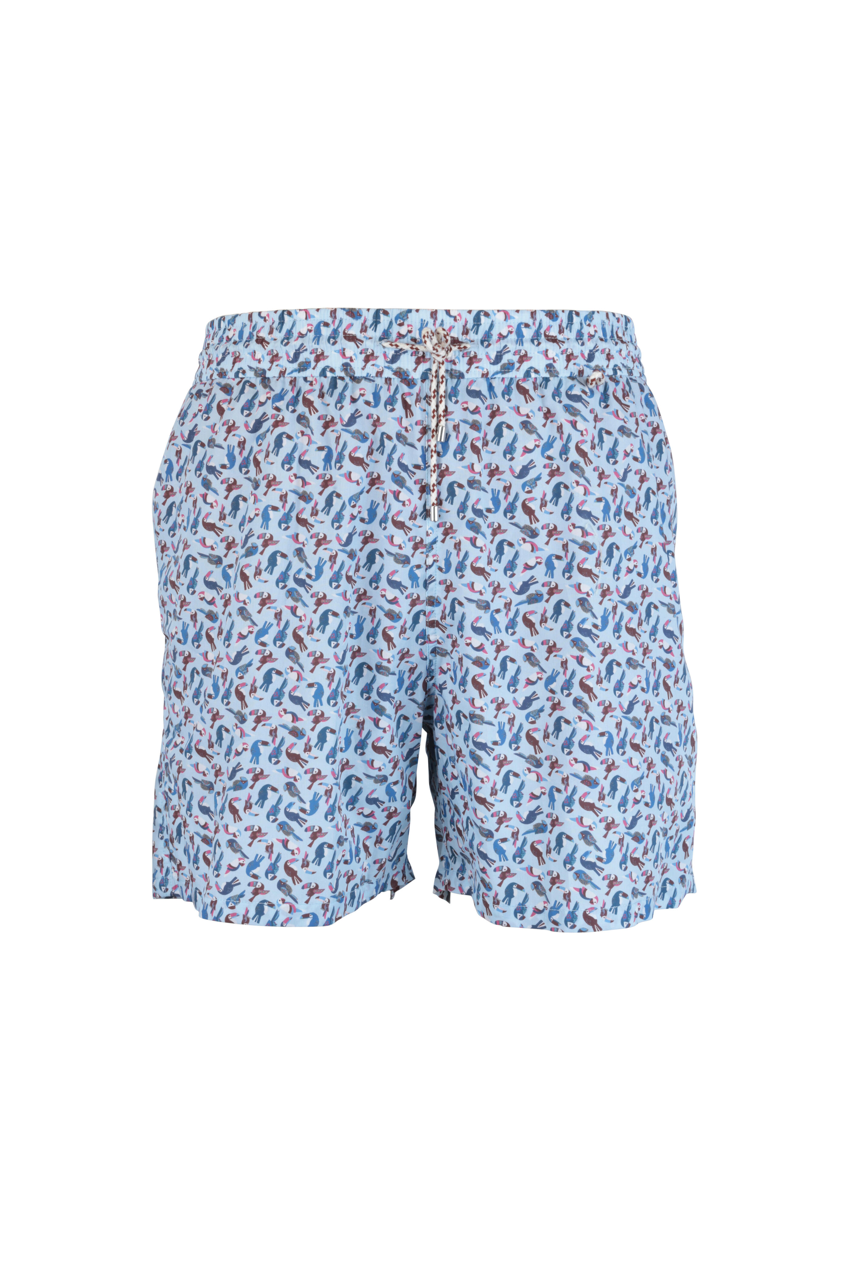 Loro Piana - Blue Toucan Print Swim Trunks