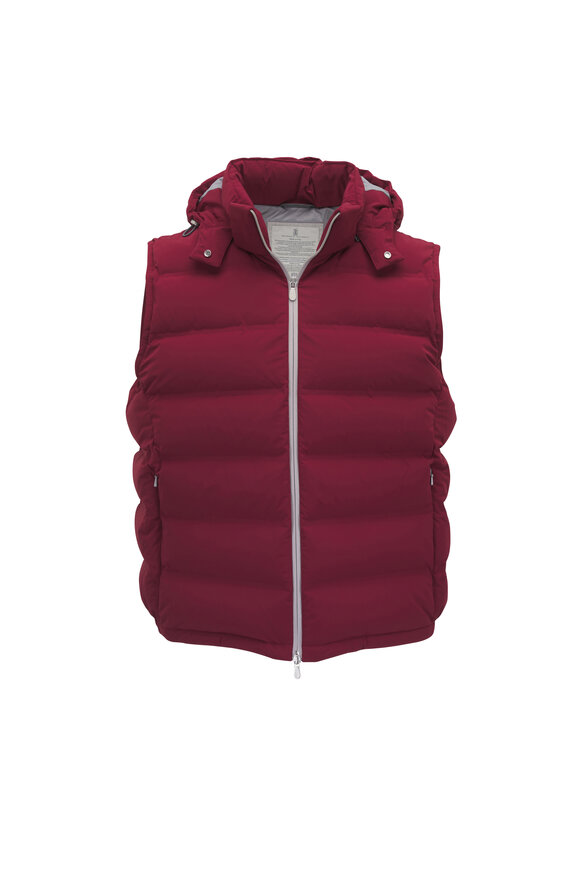 Moncler - Brown Corduroy Down Vest | Mitchell Stores