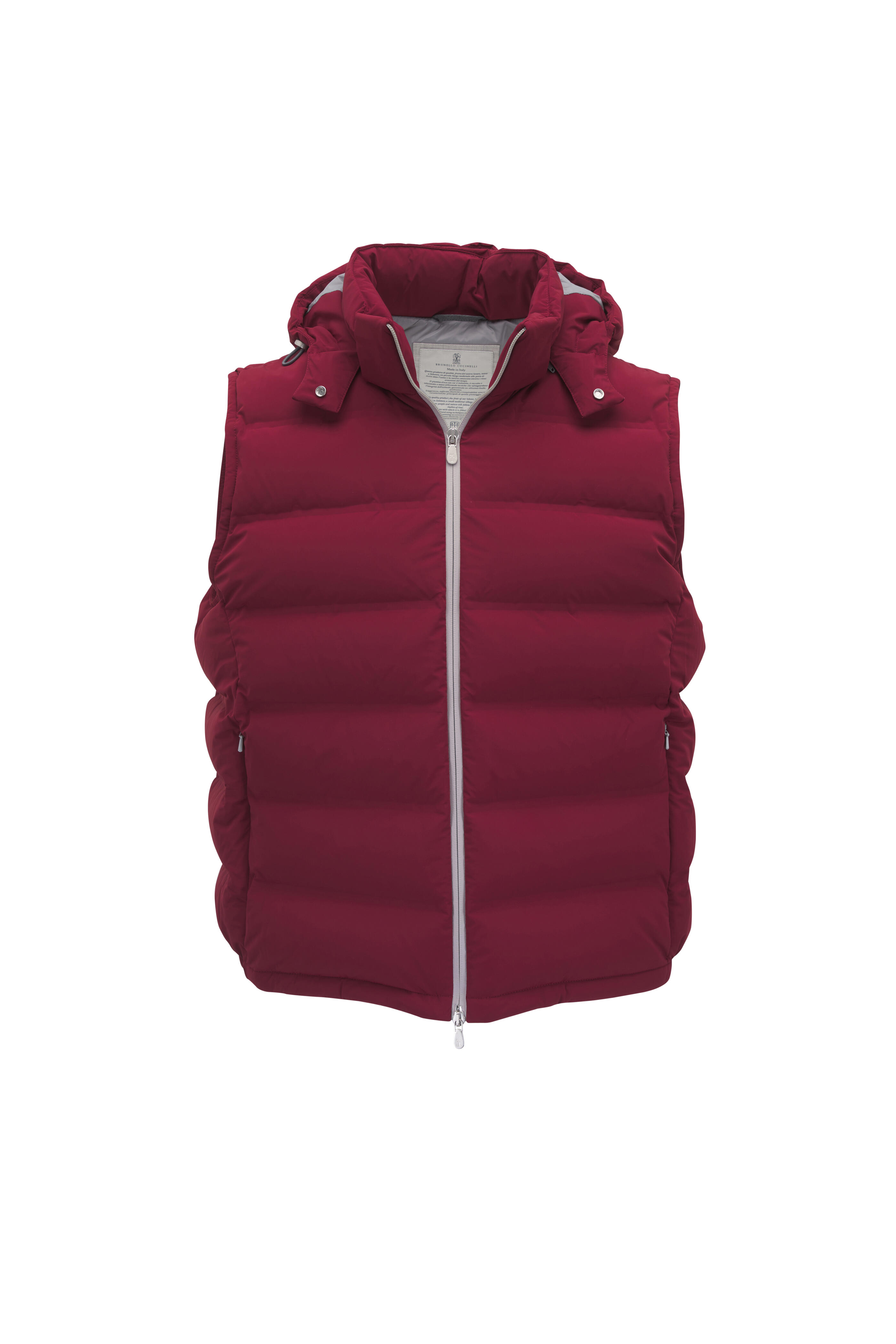 Brunello Cucinelli - Red Hooded Puffer Vest